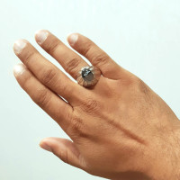انگشتر نقره مردانه عقیق دودی شجر چشم