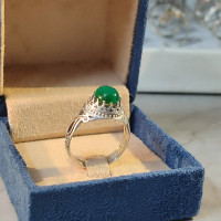 انگشتر نقره سنگ عقیق سبز شیک و خاص مناسب آقایان و خانم ها